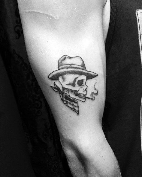 60 Cowboy Hat Tattoo Ideas For Men - Western Designs Hat Tattoo Ideas, Best Cowboy Hats, Cowboy Hat Tattoo, Hat Tattoo, Unique Tattoos For Men, Cowgirl Tattoos, Cowboy Tattoos, Tatuagem Masculina Pequena, Western Designs