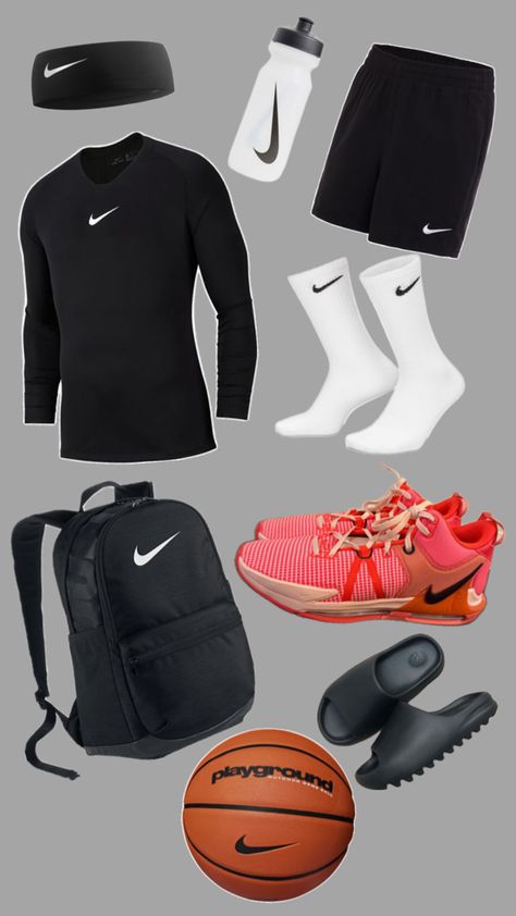 my basketball essentials when it comes to training Basketball Outfit Practice, Basketball Training Outfit, Hooping Fits, Athlete Fits, Basketball Essentials, Estilo Drip, Basketball Drip, Basketball Fits, Basketball Outfits