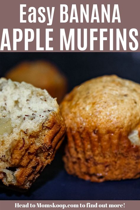 Banana Apple Recipes, Banana Apple Muffins, Apple Banana Muffins, Muffins Banana, Muffins Paleo, Fruit Muffins, Banana Muffins Easy, Apple Muffins, Easiest Apples