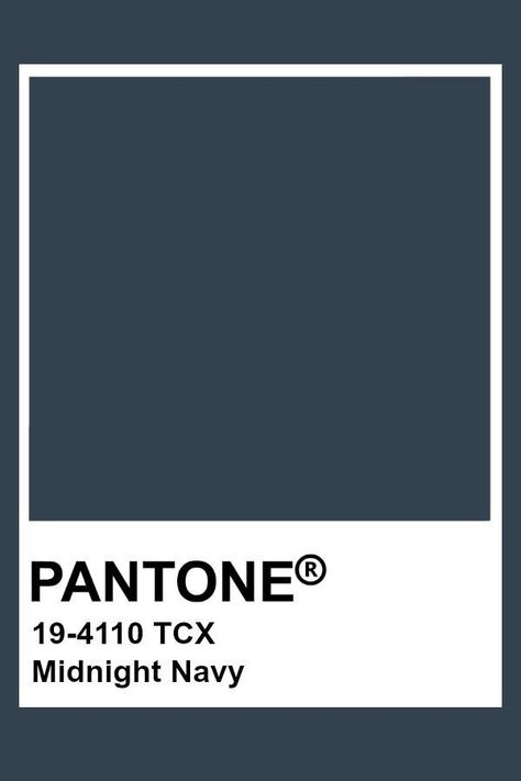 Midnight Blue Pantone, Pantone Navy Blue, Navy Swatch, Navy Blue Pantone, Pantone Navy, Pantone Shades, Pantone Azul, Pantone Tcx, Pantone Color Chart