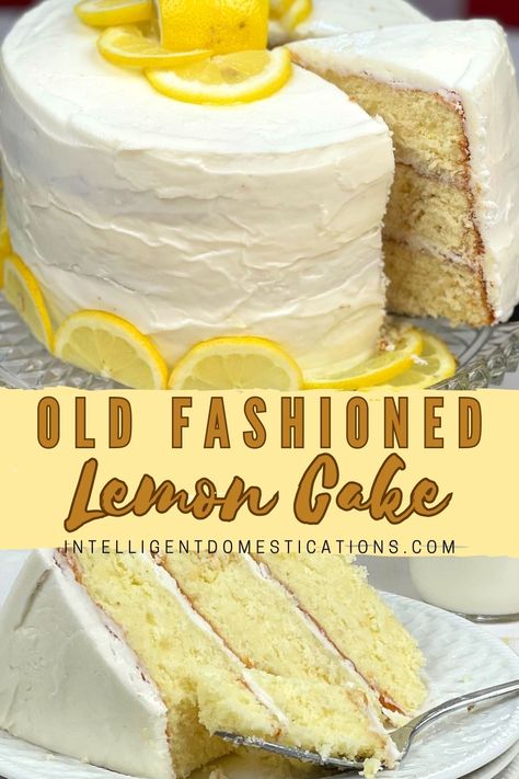 Very Moist Lemon Cake, Best Lemon Layer Cake, Lemon Cake Buttercream Frosting, Southern Lemon Cake, 3 Layer Lemon Cake, Semi Homemade Lemon Cake, Layer Cake Recipes From Scratch, Cakes From Scratch Recipes, Lemon Velvet Cake Recipe