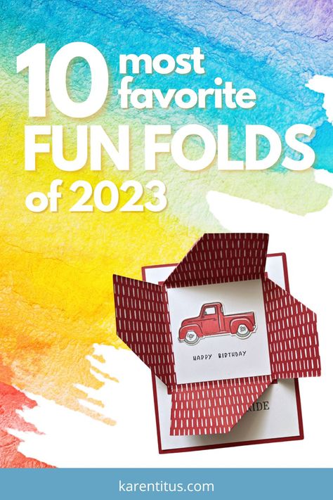 Another 2023 wrap up! Here are the 10 most watched Fun Fold card projects from my YouTube channel. Did your favorite made it to the list? Click on the link to find out! Fancy Fold Card Tutorials, Card Making Templates, Gatefold Cards, Fun Folds, Card Making Tips, Masculine Birthday Cards, Creative Genius, Interactive Cards, Card Making Tutorials