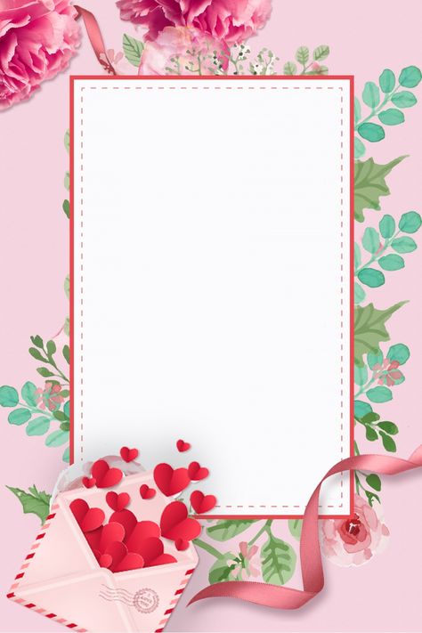 Love Quotes Background, Envelope Wallpaper, Envelope Background, Love Envelope, Blank Frames, Valentines Day Border, Frame Love, Envelope Letter, Pink Cartoon