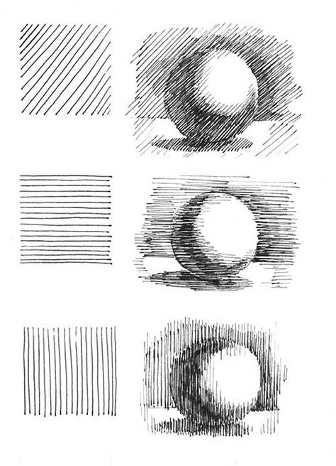 How To Draw Hatching, Hatching Practice, Pen Hatching, Shading Study, Cross Contour, Hatch Art, Lukisan Landskap, Ink Drawing Techniques, Types Of Lines