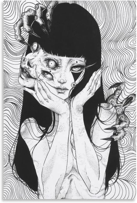 https://amzn.to/3E5KlZH Scary Drawings, Arte Indie, Japanese Horror, Psy Art, Japon Illustration, Junji Ito, Dark Art Drawings, Arte Obscura, Arte Inspo