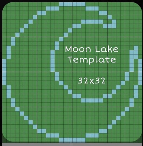 Moon Minecraft Template, Moon Lake Minecraft Template, Minecraft Crescent Moon Template, Heart Lake Template Minecraft, Cresent Moon Minecraft Build, Moon Statue Minecraft, Minecraft River Template, Sun And Moon Minecraft House, Moon Portal Minecraft