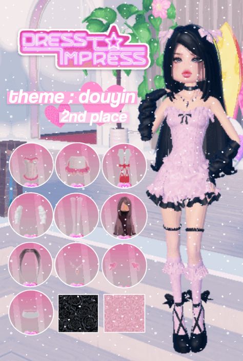 Dti Outfits Non Vip Theme Douyin, Cutecore Dti Outfit, Dti Theme Douyin, Dti Spring Outfit Theme, Douyin Style Outfits, Dti School Trip Ideas, Dress To Impress Theme Douyin, Themed Outfits Dti, Douyin Dress To Impress Outfit