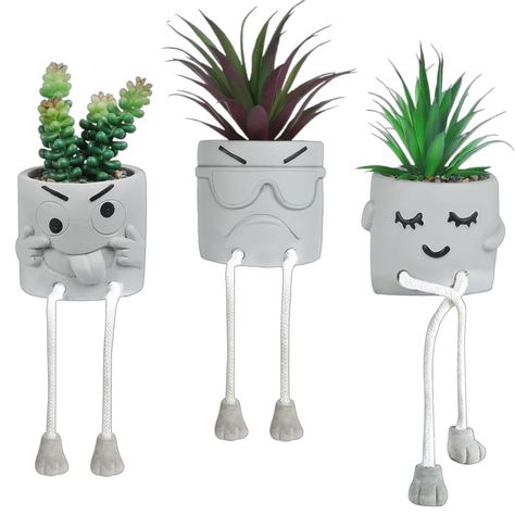 PRICES MAY VARY. ALL SMIRKS AND SMILES: These personality OLEEK artificial succulents in pots will become more than your artificial plants. Designed as small plants for office cubicle decor. OLEEK cute desk decor and desk decorations for women office LIVEN UP YOUR LIFE: Breathe new amusing energy into every room you enter. Even kids will be completely captivated by these small plants FUN WAY TO BREAK THE ICE: These attractive desk succulents are a great conversation starter and office decor. Fak Wall Decor For Office At Work, Decorating Cubicle At Work, Work Cubicle Decor Ideas, Plants Office Decor, Attractive Desk, Cute Cubicle Decor, Green Office Decor, Plants For Office, Cute Cubicle