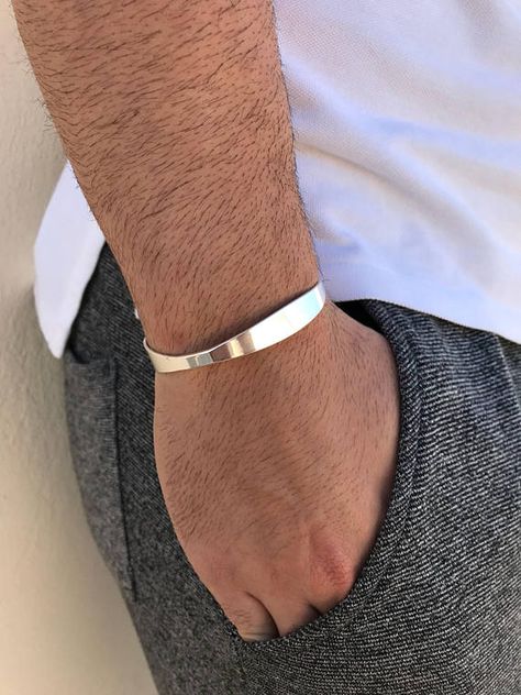 Silver Cuff Bracelet, Men's Bracelet, Cuff Bracelet Men, Bangle Bracelet Men, Gift for Him, Made in Greece, by Christina Christi Jewels.  #jewelry #bracelet #silver #yes #unisexadults #silvercuffbracelet #mensbracelet #cuffbraceletmen #banglebraceletmen #men #mensfashion #formen #forhim #gift #love #greece #athens Mens Silver Bangle, Men Bangle, Gold Neck Chain, Gents Bracelet, Mens Cuff Bracelets, Mens Cuff, Jewelry Bracelets Gold, Mens Gold Bracelets, Gold Rings Fashion