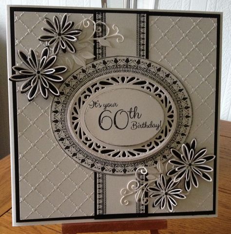 60th Birthday Cards For Ladies, Pinterest Birthday Cards, 60th Birthday Card, Sue Wilson Cards, Birthday Card Ideas, Special Birthday Cards, Cool Birthday Cards, 60th Birthday Invitations, Sister Birthday Card