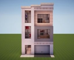 [Poprell] Modern Townhouse #1 Minecraft Map & Project Minecraft Modern Townhouse, Minecraft Dormitory, Minecraft Penthouse, Minecraft Modern City Ideas, Minecraft Townhouse Ideas, Townhouse Minecraft, Minecraft Modern Houses, City Minecraft, Minecraft Townhouse