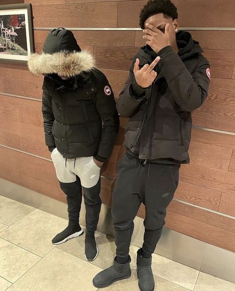 Mens Uggs Outfit For Men, Men In Uggs, Canada Goose Mens Outfit, Men Uggs Outfit, Canada Goose Outfit, Parka Outfits, Men Gym Outfit, London Mens Fashion, Uk Drip