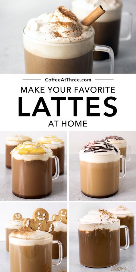 Latte Recipes At Home, Recipes Using Coffee, Mocha Drink Recipe, Homemade Lattes, Espresso Machine Recipes, Flavored Coffee Recipes, Espresso Drink Recipes, Coffee Machine Nespresso, Coffee Recipes Hot