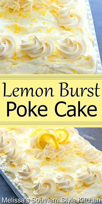 Poke Cake Lemon, Lemon Cream Cheese Frosting, Lemon Bar, Cake Lemon, Poke Cake Recipes, Lemon Dessert Recipes, Poke Cakes, Spring Desserts, Oreo Dessert