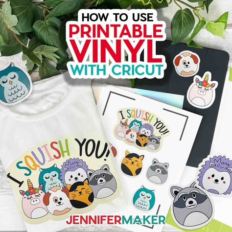 Printable Vinyl Cricut, Cricut Plush Animals, Jennifer Maker Cricut Tutorials, Printable Iron On Vinyl, Cricut Tricks, Cricut Materials, Cricket Maker, Diy Retaining Wall, Diy Baby Gate