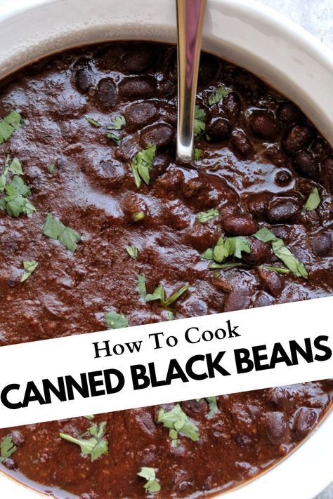 Puerto Rican Style Beans, Puerto Rican Black Beans And Rice, Black Beans Puerto Rican Style, How To Cook Canned Black Beans, How To Season Black Beans From Can, Spanish Black Beans Recipe, Puerto Rican Black Beans Recipe, Puerto Rican Pink Beans Recipe, Black Beans Recipe Canned