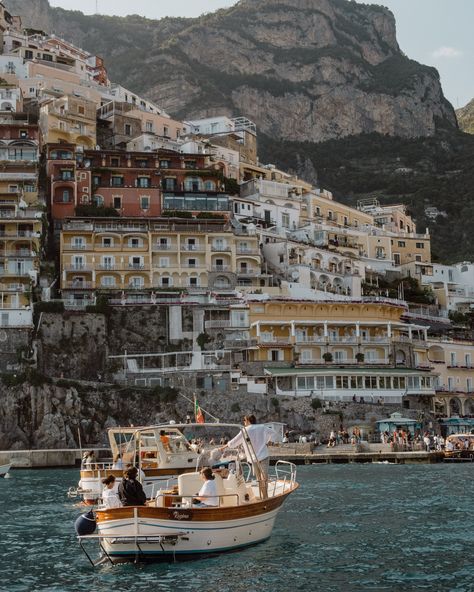 This is a high resolution photo taken of Positano, Amalfi Coast, Italy during sunset. One of the most beautiful places I've ever visited. It is cropped to 4x5, but can go up in multiples (8x10, 16x20, 32x40, etc) Sorrento Italy Winter, Travel Asthetics Photos, Positano Italy Aesthetic, Life In Italy, Italy Photos, Italy Vibes, Travelling Europe, Aesthetic Places, Positano Italy