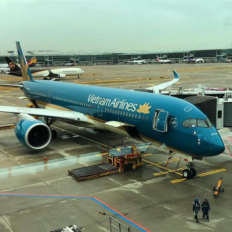 Vietnam Airlines A350 - what a stunning aircraft #vietnamairlines #seoul #southkorea #vietnam #hochiminh #hanoi #danang #asia #asiana… Vietnam Airport, Vietnam Holiday, Airplane Landing, Vietnam Holidays, Vietnam Airlines, Aviation Posters, Air Travel, Dream Board, Da Nang