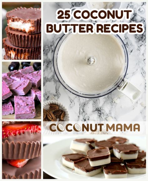 Here are 25 recipes made with coconut butter that is brilliant and delicious! Keto Coconut Butter Recipes, Recipes With Coconut Butter, Coconut Manna Recipes, Coconut Butter Uses, Coconut Butter Cookies, Heathy Treats, Coconut Butter Recipes, Coconut Manna, Anti Inflamatory