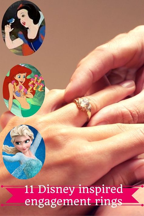 These Disney-inspired engagement rings are fit for a princess AND super-fans - and they don't cost the earth. Beauty And The Beast Inspired Engagement Rings, Disney Inspired Engagement Rings, Disney Rings Engagement, Engagement Rings Disney, Disney Princess Wedding Rings, Disney Inspired Rings, Disney Princess Rings, Disney Princess Engagement Rings, Disney Wedding Rings