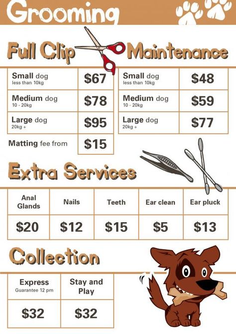 Dog Grooming Prices List, Dog Grooming Price List, Grooming Price List, Dog Grooming Salon Ideas, Animal Grooming, Dog Grooming Diy, Pet Grooming Business, Mobile Pet Grooming, Grooming Ideas