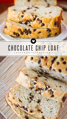 Chocolate Chip Loaf Bread Recipe. Super easy and SO delicious! Breakfast just got sweeter. Chocolate Chip Loaf, Loaf Breads, Loaf Bread Recipe, Yummy Bread, Baking Breads, Bread Loaves, Breakfast Bread Recipes, Loaf Cakes, Breakfast Bread