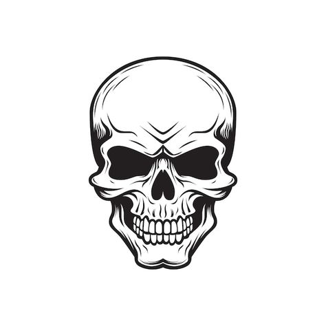 Skull Vector Logo, Face Skull Tattoo, Otf Logo, Old Clock Tattoo, Skull Background, Chest Tattoo Stencils, Ed Roth Art, Crow Tattoo Design, Ghost Horror