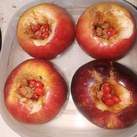 Red Hot Baked Apples Recipe | Allrecipes Baked Red Hot Cinnamon Apples, Baked Apples With Red Hots Recipe, Red Hot Baked Apples, Red Hot Baked Apples Cinnamon Candy, Cinnamon Red Hot Apples, Baked Apples With Red Hots, Red Hot Apples, Hot Apple Dumplings, Christmas Apples