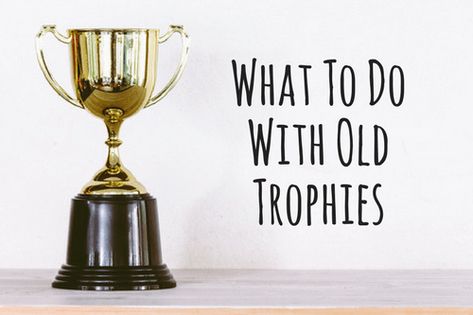 Repurposed Trophy Ideas, Old Trophy Repurpose, Trophy Repurpose Ideas, What To Do With Old Trophies, Old Trophy Ideas What To Do With, Old Trophies Ideas What To Do With, Repurpose Trophies, Diy Trophy, Old Trophies