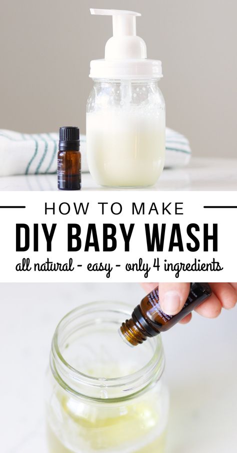 Learn how to make DIY baby wash and shampoo. It is so simple and you only need a couple ingredients like castile soap, vegetable glycerin and coconut oil. After you see just how simple it is to make all natural baby wash, you'll never want to waste money on expensive store-bought brands again! Diy Natural Body Soap, Diy Baby Lotion Natural, Homemade Baby Soap Natural, Homemade Baby Shampoo, Diy Hygiene Products, Diy Body Wash With Castile Soap, Holistic Baby Care, Baby Soap Recipe, Baby Lotion Diy