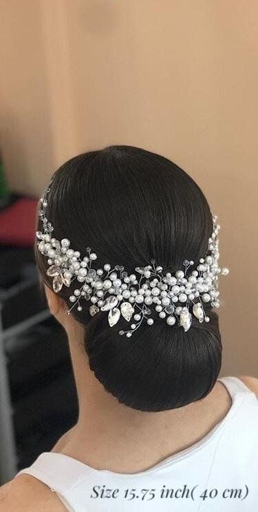 Hair Pieces Bridal, Bridal Hair Vine Pearl, Natural Hair Wedding, Brideshead Revisited, Wedding Hairstyles And Makeup, Black Wedding Hairstyles, Natural Wedding Hairstyles, Natural Hair Bride, Wedding Hair Vine