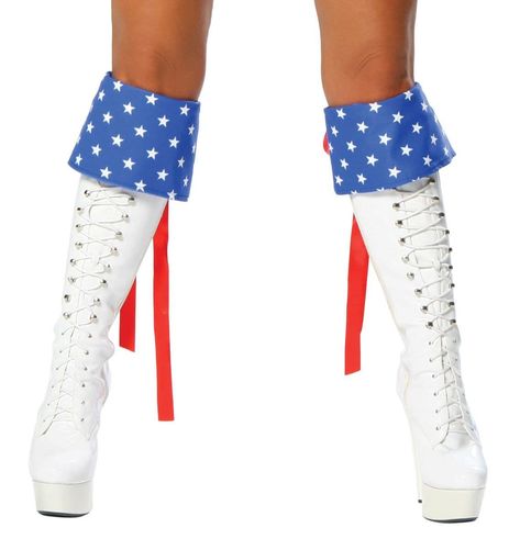 Superhero Boots, Wonder Woman Halloween Costume, Patriotic Costumes, Captain America Costume, Star Boots, Boots Patterns, Blue Boots, 4th Of July Outfits, Boot Cuffs