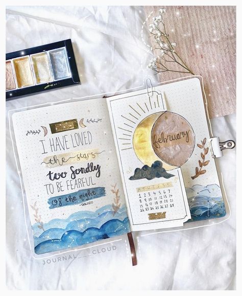 Sky And Sea, Bullet Journal Quotes, Bullet Journal Cover Ideas, Bullet Journal Paper, Bulletin Journal Ideas, Diy Journal Books, Bullet Journal Aesthetic, Bullet Journal Diy, Bullet Journal Notebook