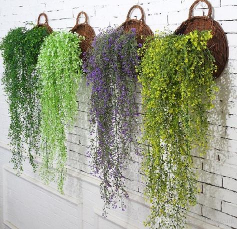 2019 Artificial Flowers Vine Ivy Leaf Silk Hanging Vine Fake Plant Artificial Plants Green Garland Home Wedding Party Decoration From Timelessdream, $2.83 | DHgate.Com Ivy Plant Indoor, Cascading Plants, Indoor Plant Care Guide, Hanging Plants Outdoor, Artificial Plants Decor, Artificial Hanging Plants, Fake Plants Decor, Flower Wall Wedding, Household Plants