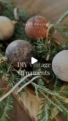 Jess | Decor & DIY on Instagram: "Looking for something a little more sophisticated this Christmas? Update your cheap ornaments with a vintage patina look. I just used some leftover paint and unexpected pantry items.   You can find the full tutorial by searching “ORNAMENTS” at oakandgrainrefinishing.com. Happy upcycling!   #diychristmasdecor #upcycledornaments #vintagechristmasdecor #diyvintageornaments #holidaydecor #cljsquad" Paint Christmas Ornaments Diy, Diy Cheap Christmas Ornaments, How To Recycle Old Ornaments, Mercury Ornaments Diy, What To Do With Old Christmas Ornaments, 2024 Diy Christmas Ornaments, Vintage Xmas Ornaments, Christmas Ornament Decor Ideas, Upcycled Ornaments Diy