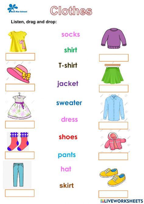 Food And Clothes Worksheet, Evs Worksheet For Class 1 Clothes, My Clothes Worksheet, Clothes Worksheets For Kids Activities, Clothes Activities For Kids, Clothes Worksheets For Kids, Clothes Activities For Preschool, Clothes Worksheet, Clothes Images