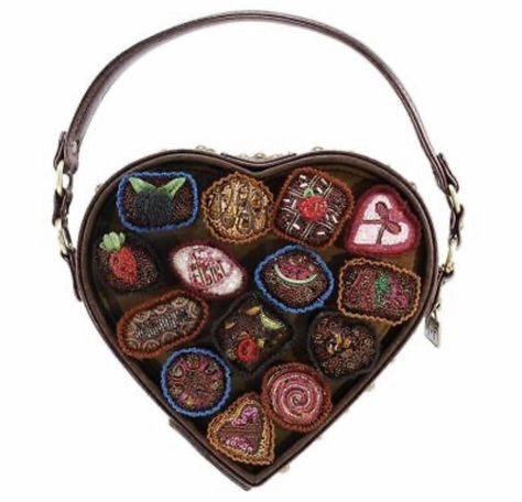 Bead Handbag, Brown Candy, Diy Handbags, Mary Frances Bags, Novelty Handbags, Box Of Chocolates, Mary Frances, Heart Shape Box, Valentine Candy