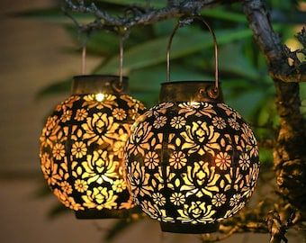 Decorative Solar Garden Lights, Solar Garden Decor, Solar Lantern Lights, Hanging Lantern Lights, Lanterns Outdoor, Solar Lanterns Outdoor, Solar Hanging Lanterns, Outdoor Lantern Lighting, Outdoor Garden Lighting