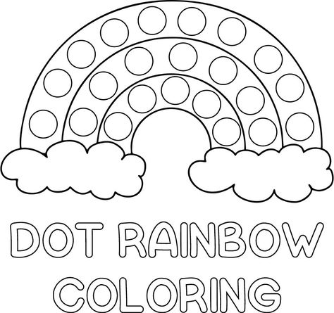 Dot Rainbow Printable Coloring Pages Pop It Printable Free, Rainbow Do A Dot Free Printable, Rainbow Dot Printable, Rainbow Do A Dot, Paint Dobber Sheets, Dot Sheets Free Printables, Painting Dots Art, Polka Dot Painting Ideas, Rainbow Coloring Sheets Free Printables