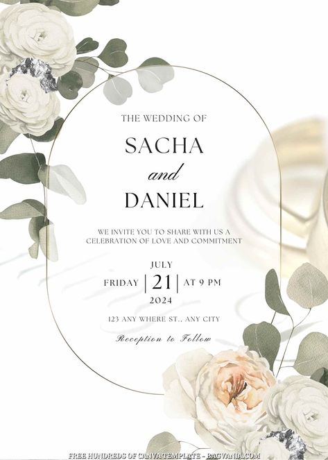 White Wedding Card Design, Invitation Engagement Design, Digital Wedding Cards Design Ideas, Digital Wedding Invitation Ideas, Canva Wedding Invitation Templates, Weeding Inventions Cards Design Template, Wedding Invitation Design Templates Free, White Invitation Card Template, Wedding Invitation Card Design Templates