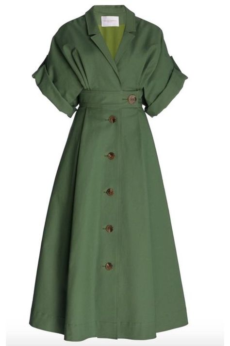 21 Shirt Dress Styles to Wear 2021 - Stylish Shirt Dresses for Everyday Caroline Herrera, Green Dress Outfit, Vestidos Maxi, Maxi Vestidos, Carolina Herrera Dresses, Textil Design, Modest Clothing, Shirt Dress Style, Making Things