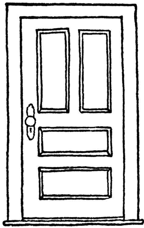 door closed Door Clipart, Window Clipart, Front Door Makeover, Door Crafts, Free Clipart Images, Clipart Black And White, House Drawing, Free Clipart, Drawing Images