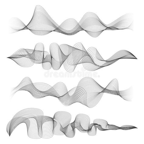 Abstract sound waves isolated on white background. Digital music signal soundwave shapes vector illustration stock illustration Shapes Vector, Music Waves, Wave Illustration, Tato Lengan, Sound Art, Parametric Design, Modelos 3d, Montage Photo, Creative Sketches