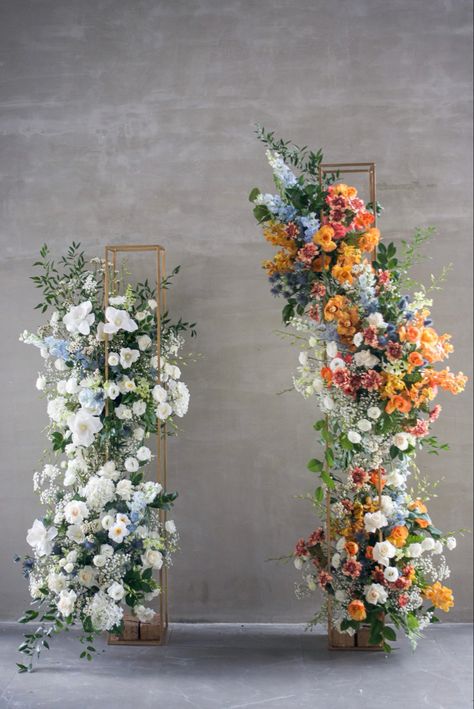 Pillar Flower Decoration, Wedding Flower Columns, Wedding Flower Pillars, Altar Florals, Floral Columns, Wedding Columns, Bridal Florals, Wedding Pillars, Standing Flower