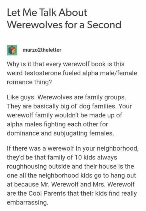 Werewolf Lore Tumblr, Werewolf Au Prompt, Werewolf Plot Ideas, Monster Story Prompts, Werewolf Tumblr Posts, Werewolf Headcanons, Werewolf Story Ideas, Werewolf Headcannons, Werewolf Tropes