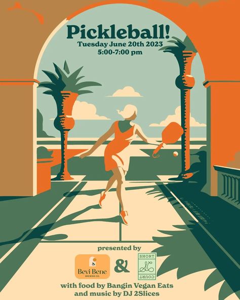 Short Court (@shortcourtsports) • Instagram photos and videos Pickleball Illustration, Pickleball Poster, Pickleball Tournament, Pickleball Design, Pickleball Court, Event Poster, Pickleball, Design Inspo, Poster Design