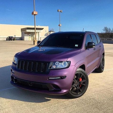 Jeep SRT Matte Purple Car, Purple Jeep Wrangler, Srt8 Jeep, Srt Jeep, Car Finds, Jeep Srt8, Purple Jeep, Mustang Wheels, Country Trucks