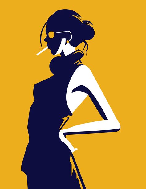 Masterminds on Behance A Woman, Illustrations, Orange, Yellow, Blue, Design