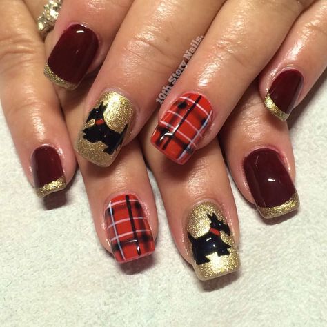 16 Fluffy Nail Designs For Scottish Terrier Owners | Page 5 of 6 | The Dogman Nail Designs Cartoon, Cartoon Nail Art, Paw Nails, Puppy Face, Scottish Terrier, Scottie Dog, Nail Polish Colors, How To Do Nails, Christmas Nails