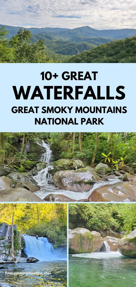 Tennessee Aesthetic, Smoky Mountain Waterfalls, Smokey Mountains National Park, Tennessee Road Trip, Smokey Mountains Vacation, Mountains Vacation, Tennessee Nashville, Taman Air, Smoky Mountains Vacation